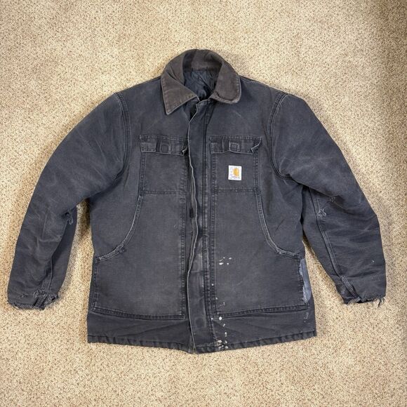 Carhartt C26 Sandstone Arctic Jacket Large? Vintage Heavily Distressed Workwear - Picture 1 of 14
